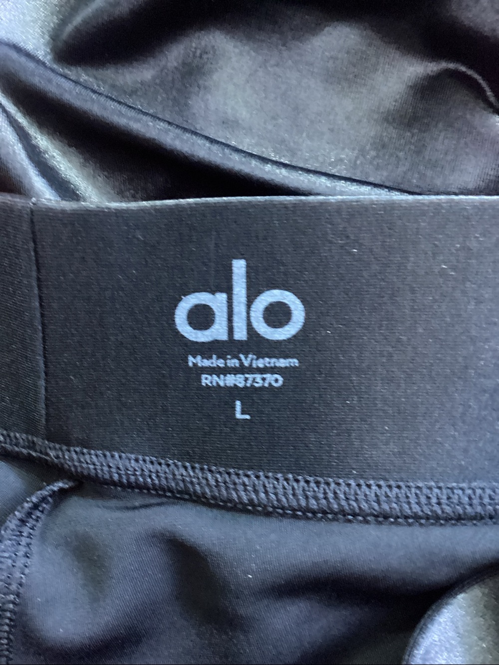 Alo Black Ruched Satin Leggings - - Picture 8 of 12